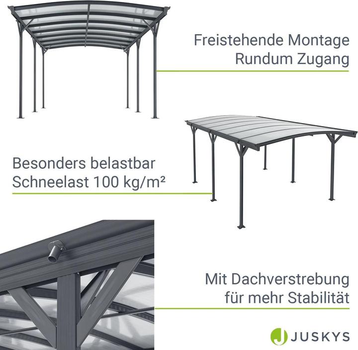 Actual product image Juskys Carport with arched roof