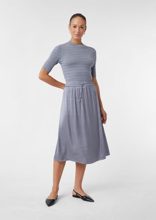 Produktbild Comma Rock Midirock aus Satin mit Elastikbund und Bindeband (46)