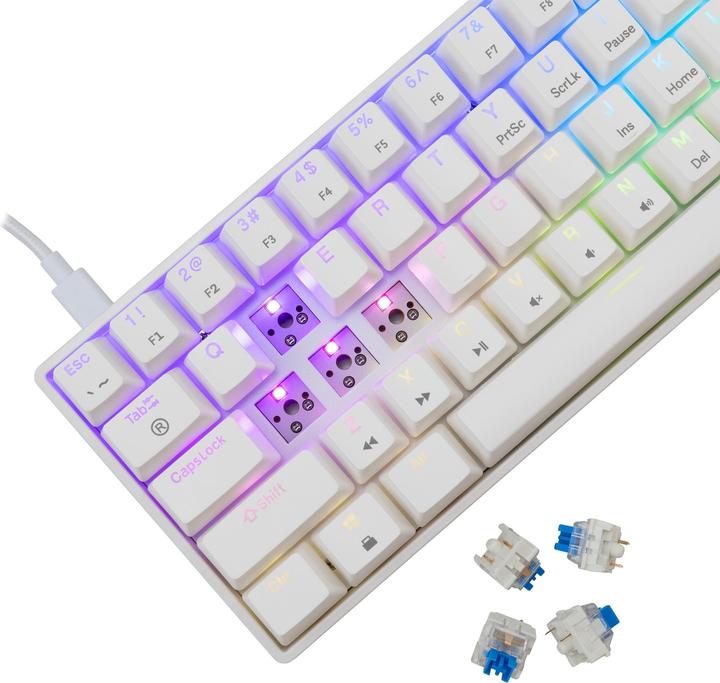 Actual product image White Shark GK-004221 Shinobi-2 Blue switch, White US (US, Cable)