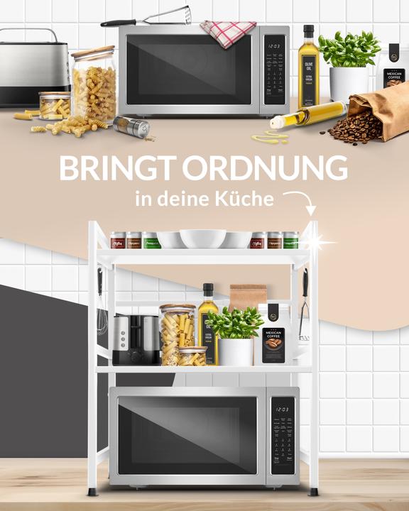 Immagine prodotto Heldenwunder Mikrowellenregal (3-stufig) Schwarz (64 x 32 x 80 cm)