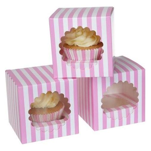 50 Scatole Per Cupcake Bianche Con Finestra – Confezione Regalo Per Dolci, Biscotti – Cartone Alimentare Con Inserti – 8,9x8,9x8,9 Cm