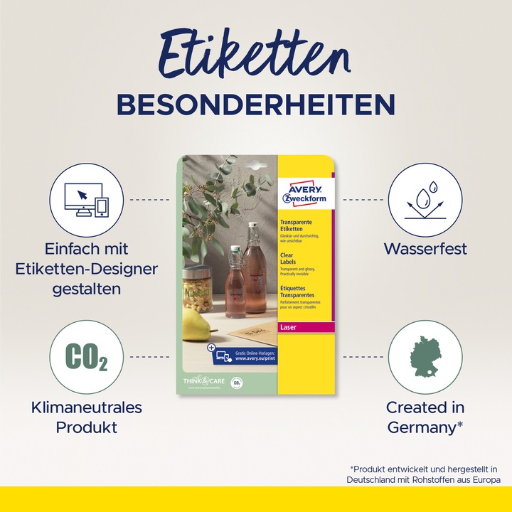 Produktbild Avery Kristallklare Etiketten