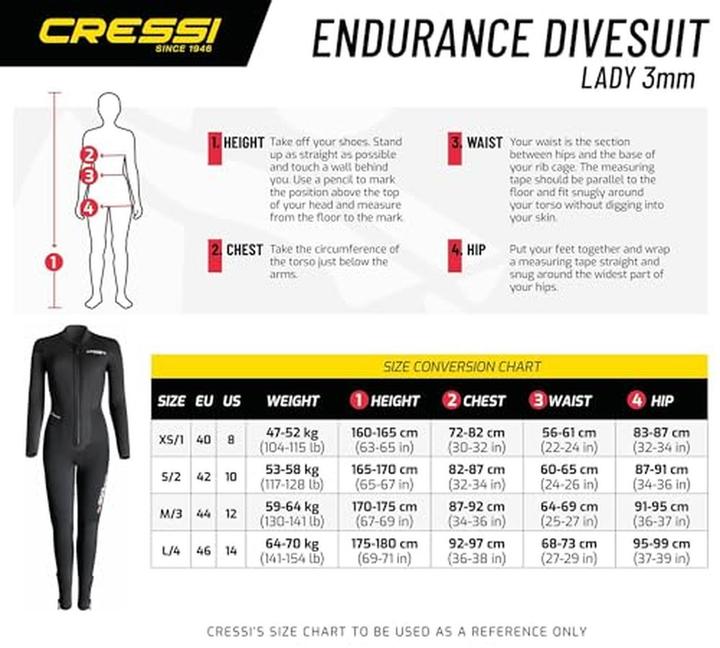 Actual product image Cressi Endurance Neoprenanzug Damen (3 mm, 5mm, XS)