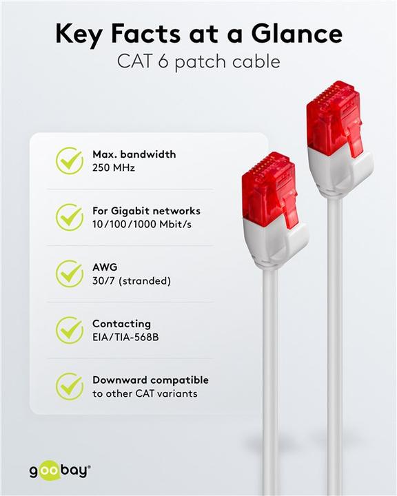 Energie-Label Goobay Netzwerkkabel (U/UTP, CAT6, 0.25 m)