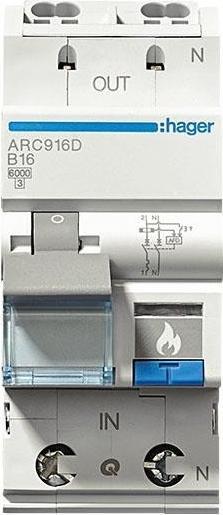 Produktbild Hager FehlerlichtbogenSchutzeinrichtung AFDD LSSchalter PN 6kA B6A 2M