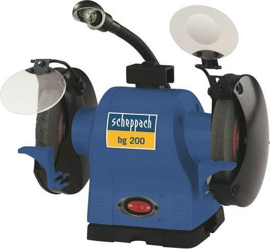Actual product image Scheppach SZLIFIERKA STOŁOWA Z LAMPKĄ 200mm BG200 (Bench grinder, 550 W)
