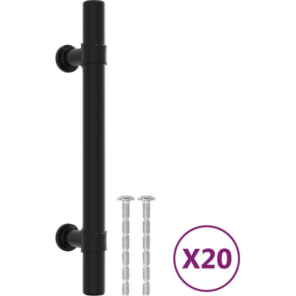 Thumbnail - VidaXL, Möbelgriff, Möbelgriffe 20 Stk. Schwarz 96 mm Edelstahl,Farbe