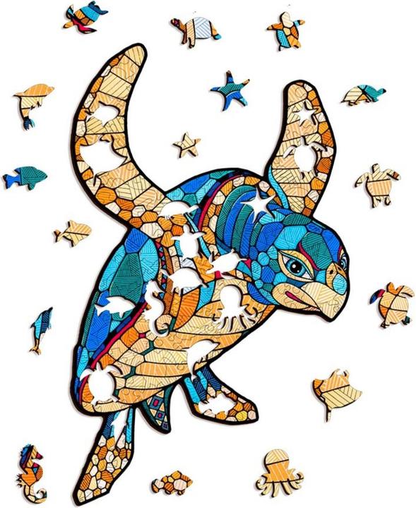 Actual product image Eco Wood Art Turtle (150 pieces) - wooden puzzle (150 pieces)