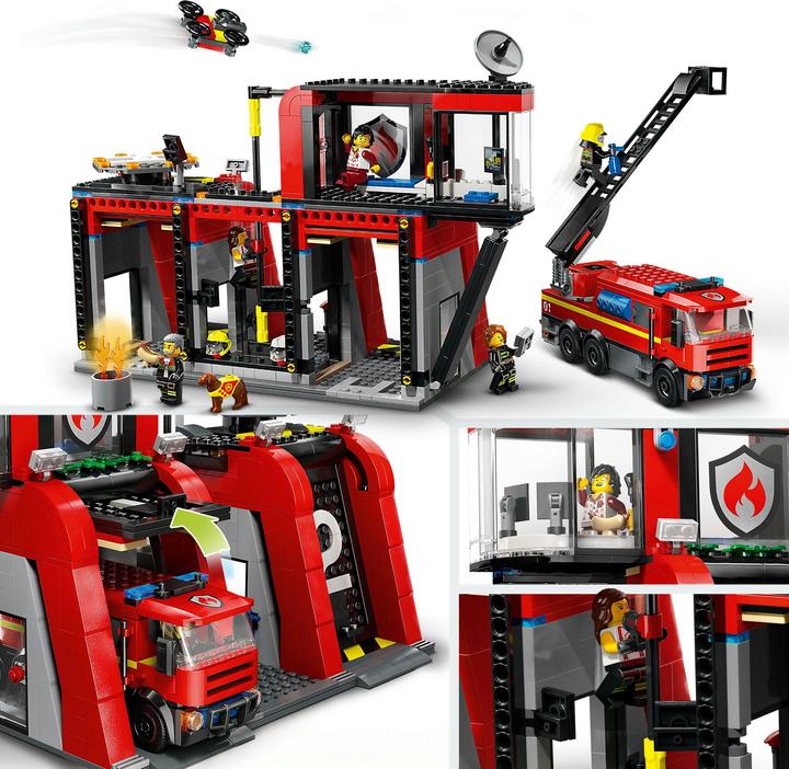 Image du produit LEGO 60414 Caserne de pompiers avec véhicule à échelle pivotante (60414, LEGO City)