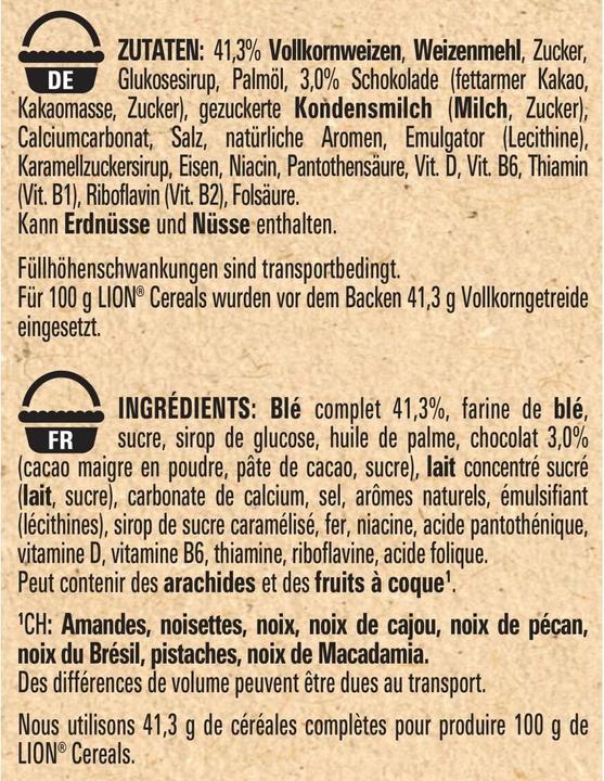 Valori nutrizionali e ingredienti Lion Leone (480 g)