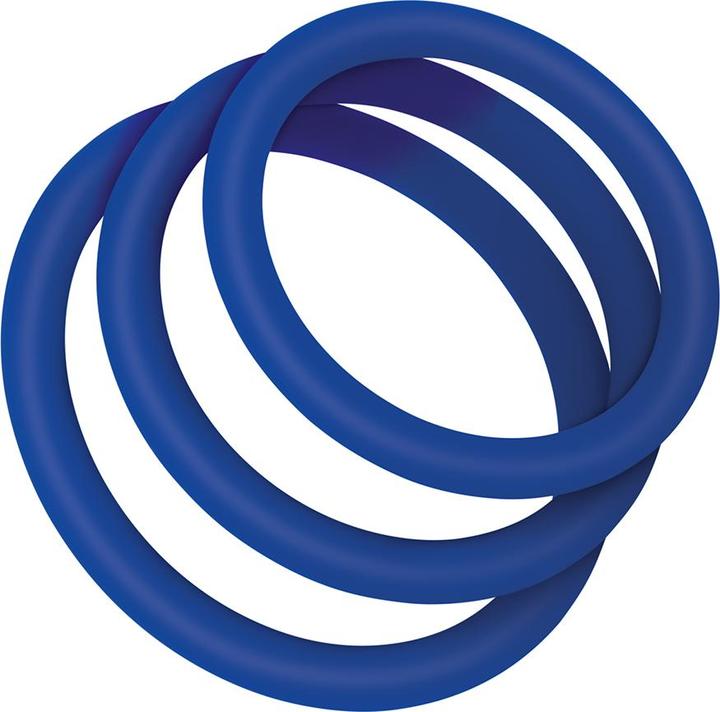 Produktbild Zolo Classic Stretchy Silicone Cock Ring Set - Blue (Set of 3), Enhance Pleasure and Performance (5.10 cm)