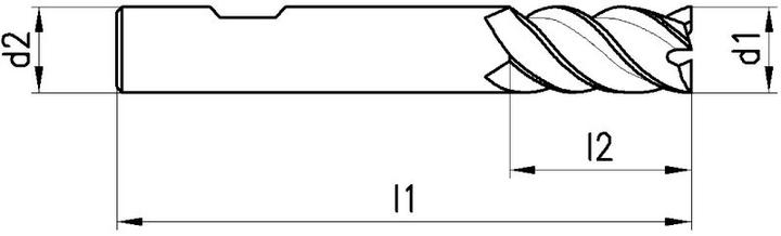 Actual product image Neriox Finishing end mill Type N, HSS-Co8, short Ø8