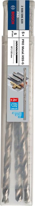 Produktbild Bosch Professional Zubehör PRO Metal HSS-G Spiralbohrer, 5 x 87 x 132 mm (5 mm)