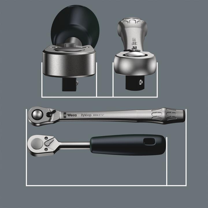Actual product image Wera 8100 SB HF 1 Zyklop Metal Ratchet Set (19 mm)