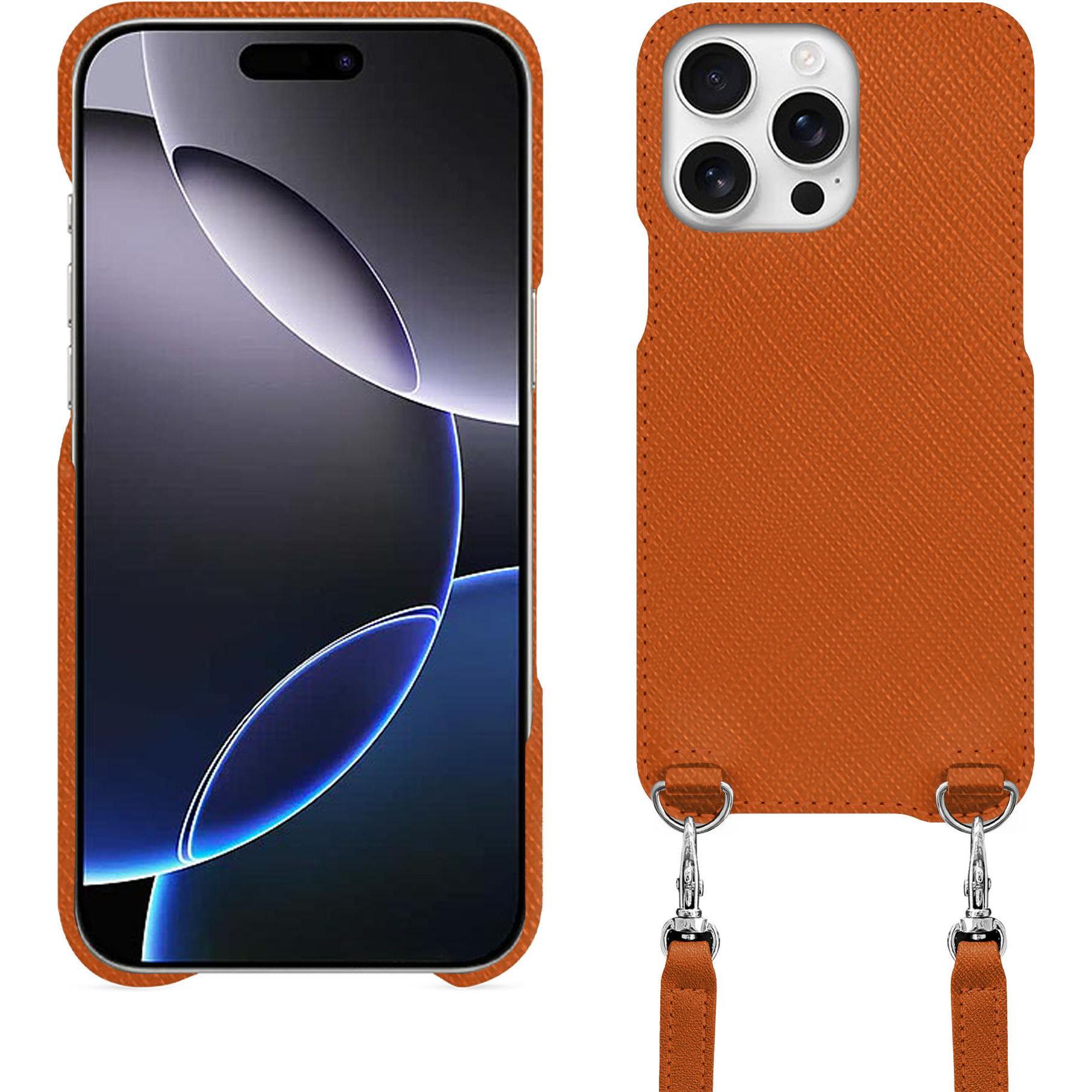 Thumbnail - Noreve Schutzhülle mit Schulterriemen Apple iPhone 16 Pro Max (Apple iPhone 16 Pro Max), Smartphone Hülle, Orange