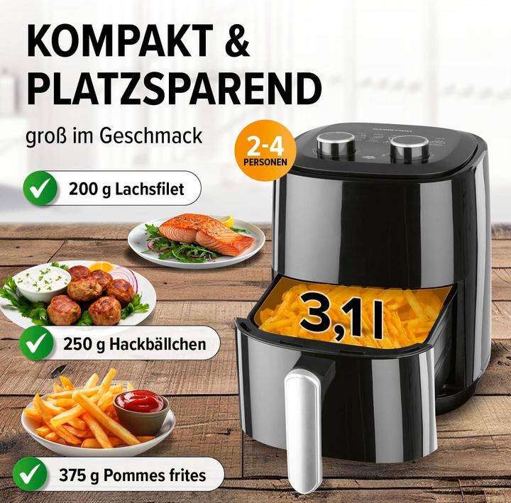Produktbild Gourmetmaxx Heissluft-Fritteuse Mechanisch 3,1l Heissluft-Fritteuse 3.