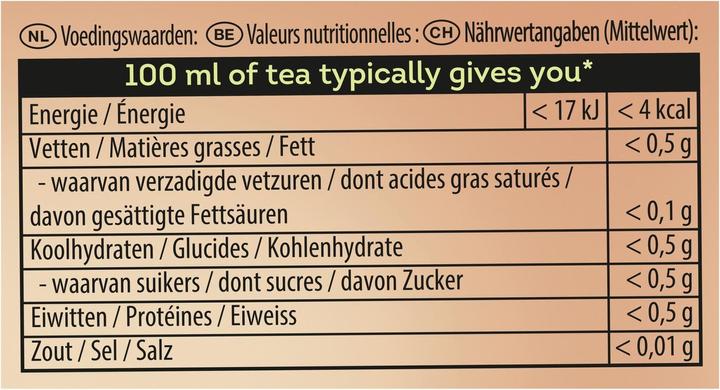 Nutritional values and ingredients Lipton Roseship & Raspberry (60 g)