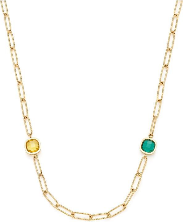 Leonardo Kette (Edelstahl IP Gold, Glas, 85 cm)