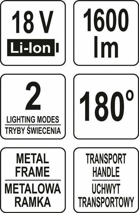 Produktbild Yato LED SCHEINWERFER 18V 1600LM 20W OHNE AKKU UND LADEGERÄT (1600 lm)