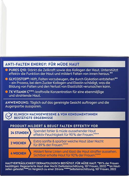 Produktbild NIVEA Q10 Energy Anti-Falten Nachtpflege (50 ml, Gesichtsbalsam)