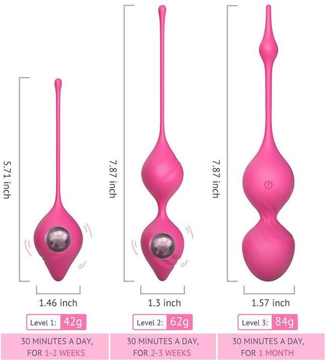 Actual product image Tracy's Dog Vibrating Kegel Ball Set Remote Controlled - Pink