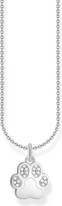 Immagine prodotto Thomas Sabo Collana con ciondolo a forma di zampa e pietre d'argento bianche (Argento 925, 38 - 45 cm)