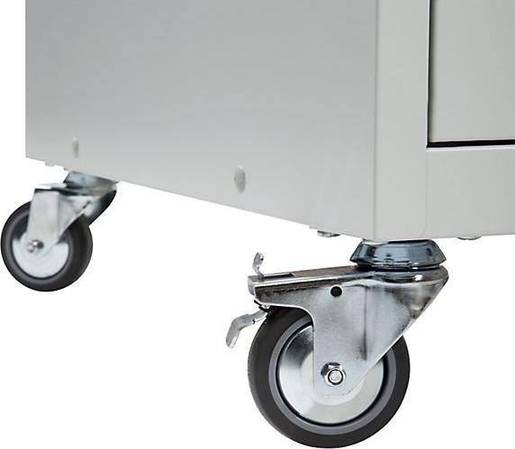 Actual product image eurokraft basic PC desk, mobile, HxWxD 1170 x 690 x 590 mm, light grey RAL 7035. (69 cm, 117 cm)