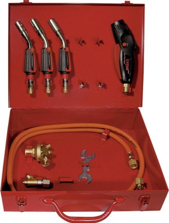 Actual product image GCE Hard/soft soldering set Lomat PIEZO-3 in sheet steel case 8 pieces Propane