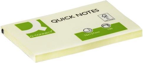 Produktbild Q-Connect Haftnotizen Quick Notes gelb (127 x 76 mm)