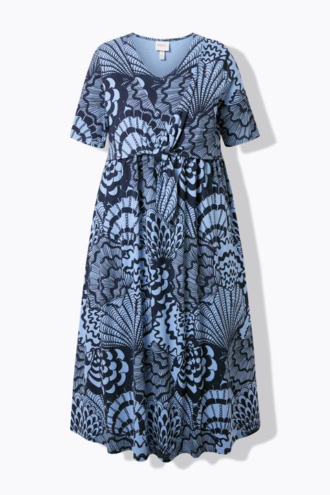 Produktbild Ulla Popken Maxikleid, Muscheln, V-Ausschnitt, Halbarm (50)