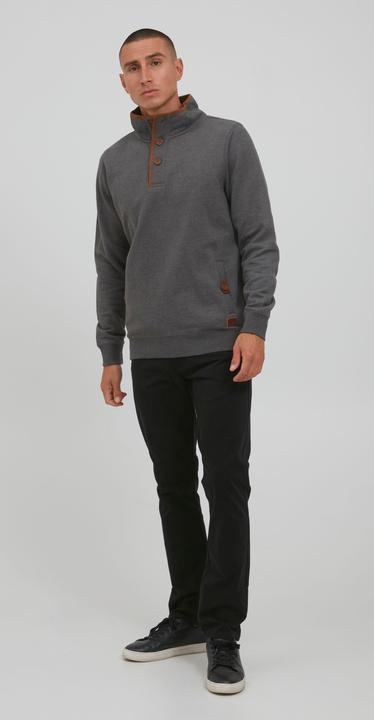 Actual product image Blend Achlias Men's Sweatshirt Sweat Shirt Jumper With High-Neck Buttons And Pockets (XXL)