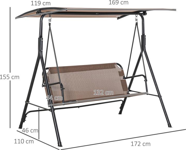 Immagine prodotto Outsunny Hollywood Swing con tetto apribile