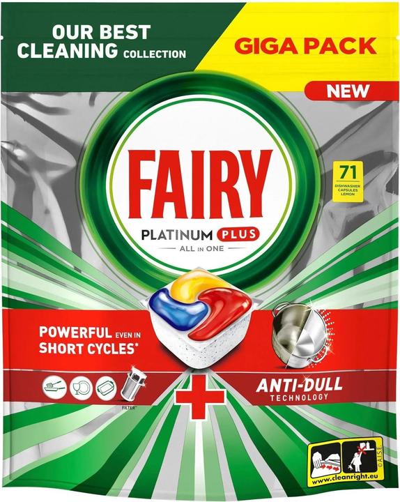 Fairy Tabs Platinum Plus Lemon, 71 compresse per lavastoviglie (Compresse)