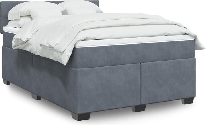 Actual product image vidaXL Bo x spring bed with mattress 160 x 200 cm velvet (160 x 200 cm)