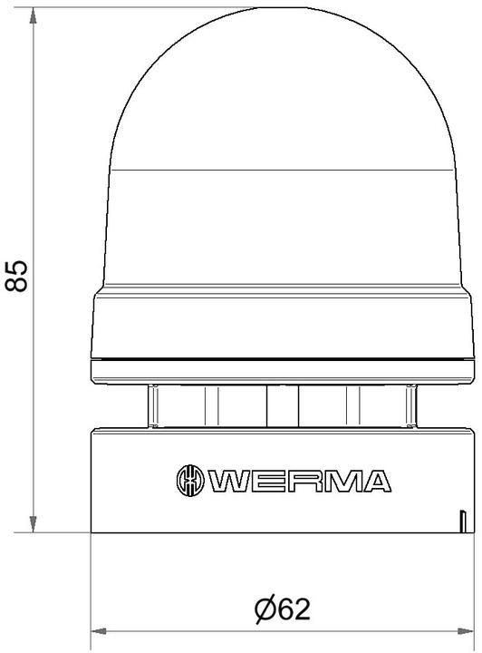 Actual product image Werma Signal technology Signal lamp Mini TwinFLASH Combi 115-230VAC RD Red 230 V/AC 95 dB