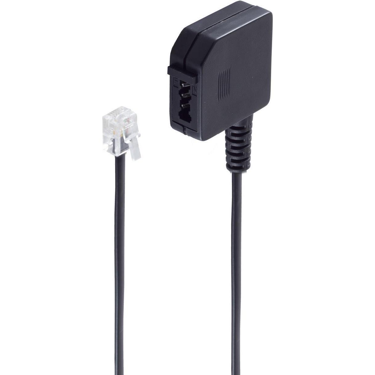 Shiverpeaks -BASIC-S--Western-Stecker 6/4 auf TAE F-Kupplung, 0,2m, Telefon Zubehör