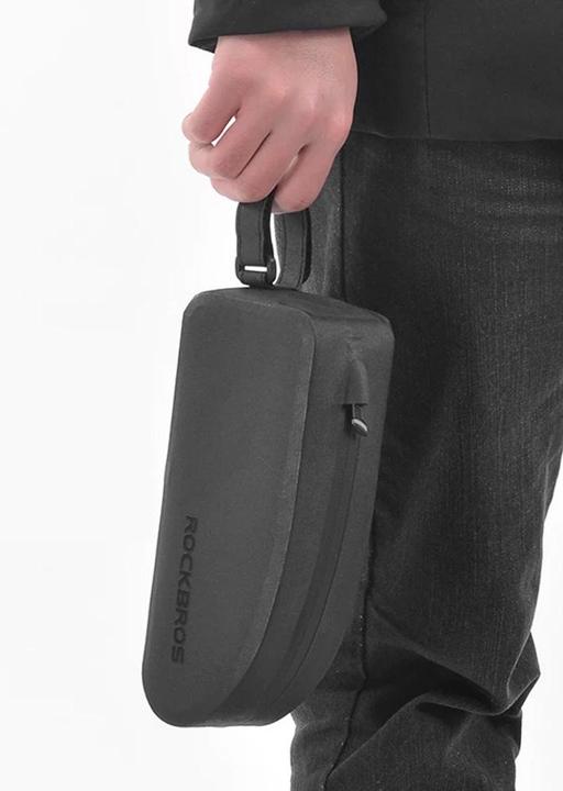 Actual product image Rockbros AS-019-1 waterproof bicycle bag for frame - black (1.60 l, Frame bag)