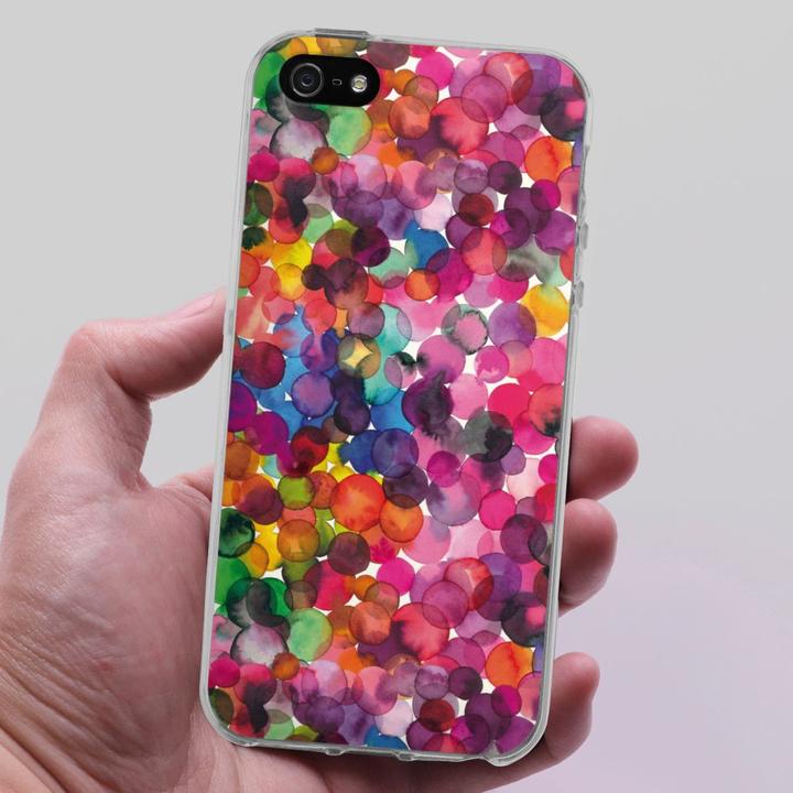 Produktbild DeinDesign Silikon Hülle für Apple iPhone 5 Handyhülle Case Smartphone Schutzhülle Punkte Wasserfarbe bunt (Apple iPhone 5)