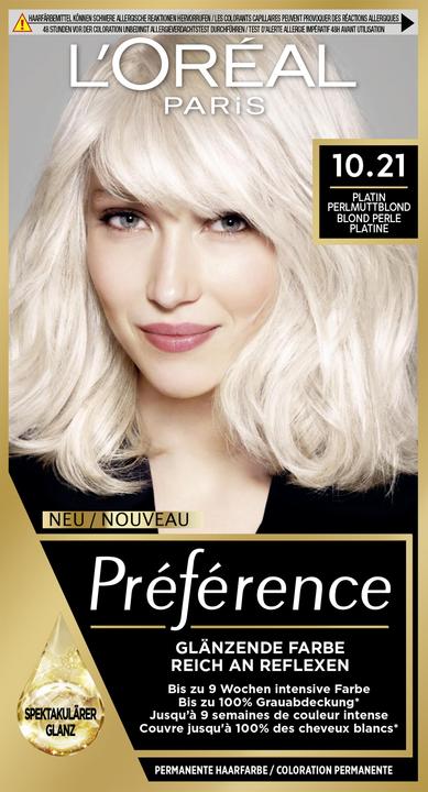 Produktbild L'Oréal Paris Preference Core (10.21 Platin Perlmuttblond, Blond perle platine)
