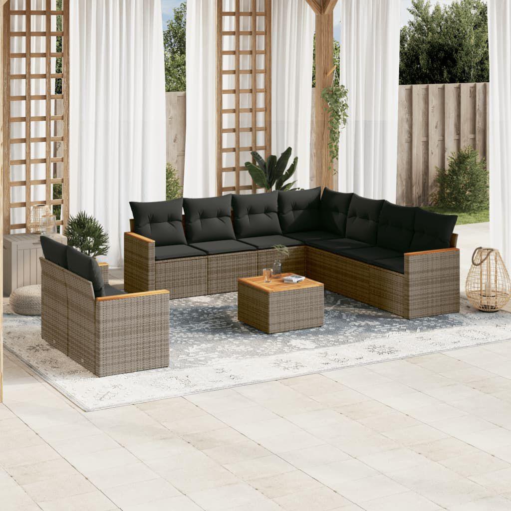 Thumbnail - VidaXL, Gartenlounge, 10-tlg. Garten-Lounge-Set mit Kissen