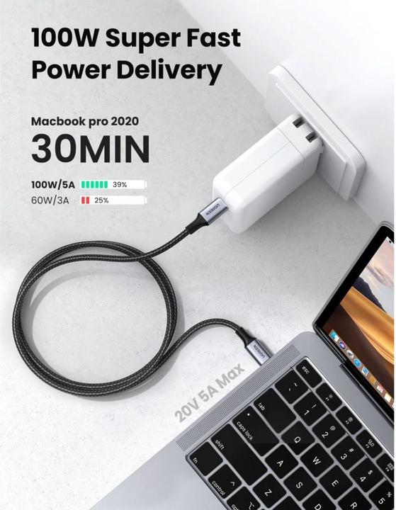 Produktbild Ugreen USB Typ C – USB Typ C (1 m, USB 2.0, 100 W)