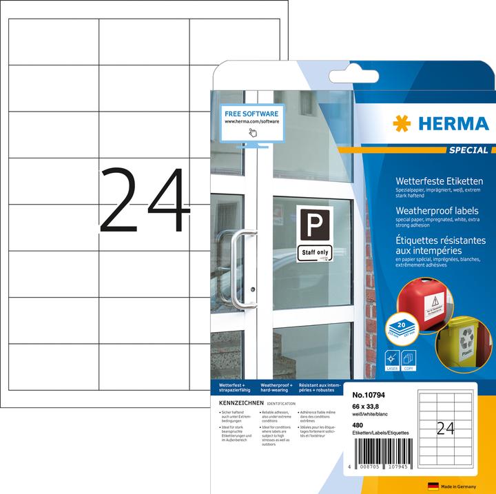 Actual product image HERMA Weatherproof labels A4