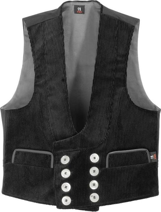 Produktbild FHB FRITZ Zunftweste Trenkercord Dreidraht mit Echtleder schwarz (50)