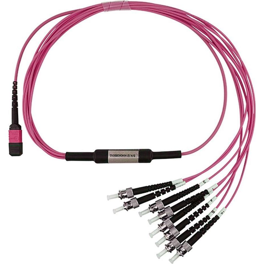 CBO LWL MPO/4xST Breakout Kabel OM4 3 Meter, Transceiver, Rot