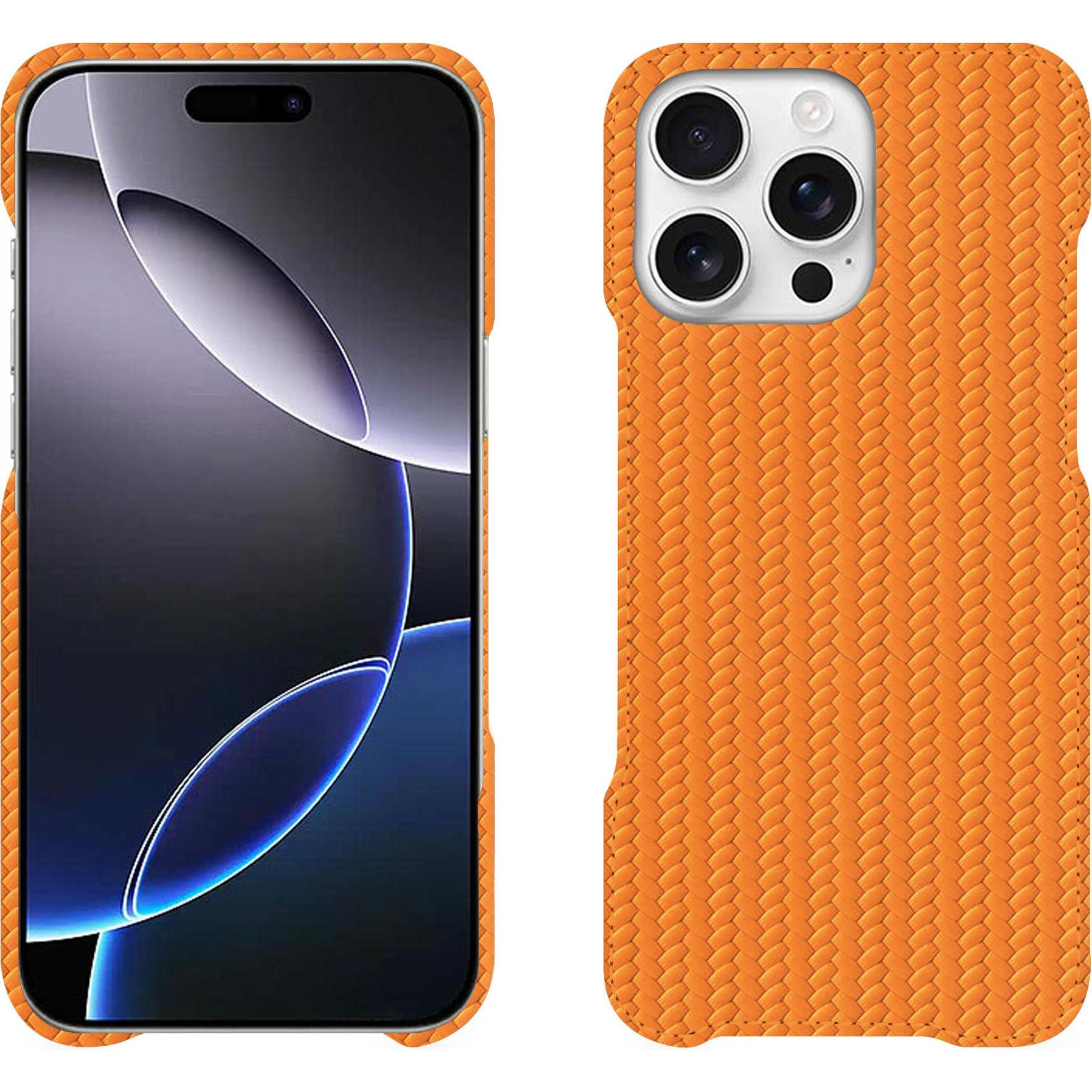 Noreve Lederschutzhülle (Apple iPhone 16 Pro Max), Smartphone Hülle, Orange