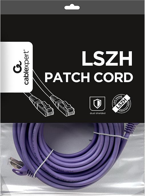 Produktbild Gembird S/FTP Cat. 6A LSZH patch cord, purple, 10 m (S/FTP, CAT6, 10 m)