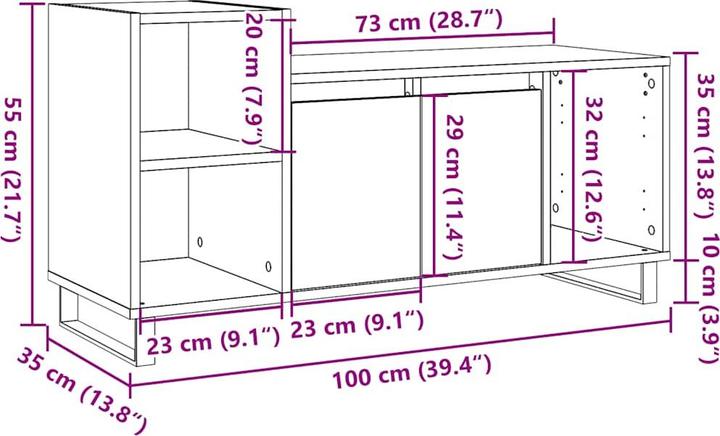 Actual product image vidaXL TV-Schrank (100 x 35 x 55 cm)