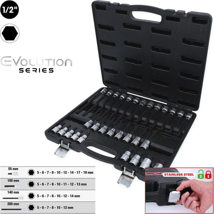 Actual product image KS Tools 1/2 Bit socket set for hexagon socket screws, 30 pcs.