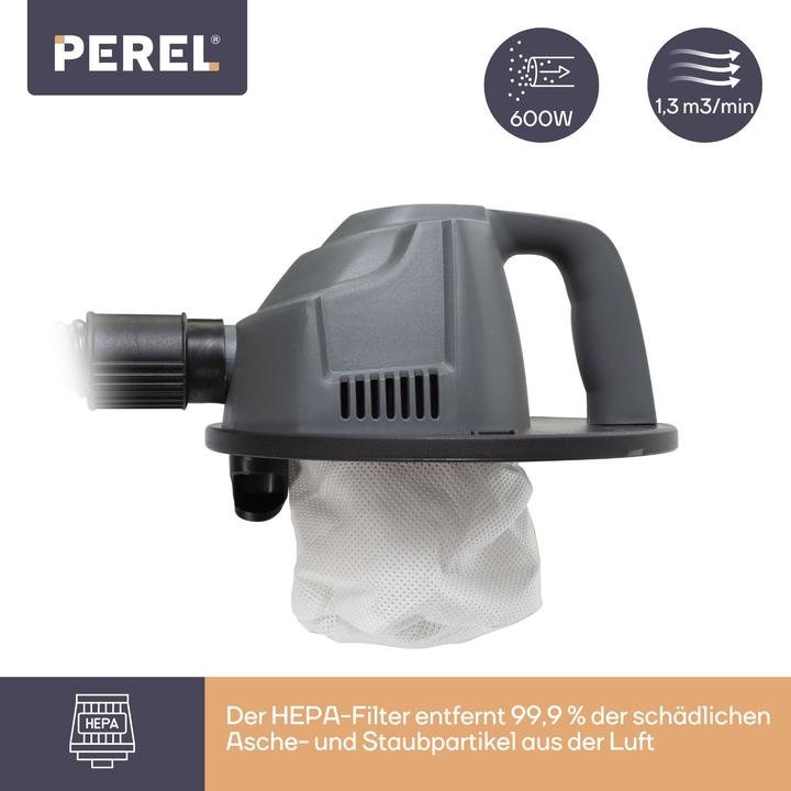 Actual product image Perel Mini ash vacuum cleaner - 600W- 4L - with flexible hose 0.3 m (Ash vacuum cleaner)