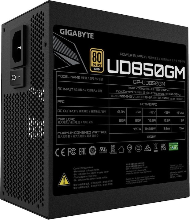Produktbild Gigabyte UD850GM Netzteil 850 W 20+4 pin ATX ATX Schwarz (850 W)